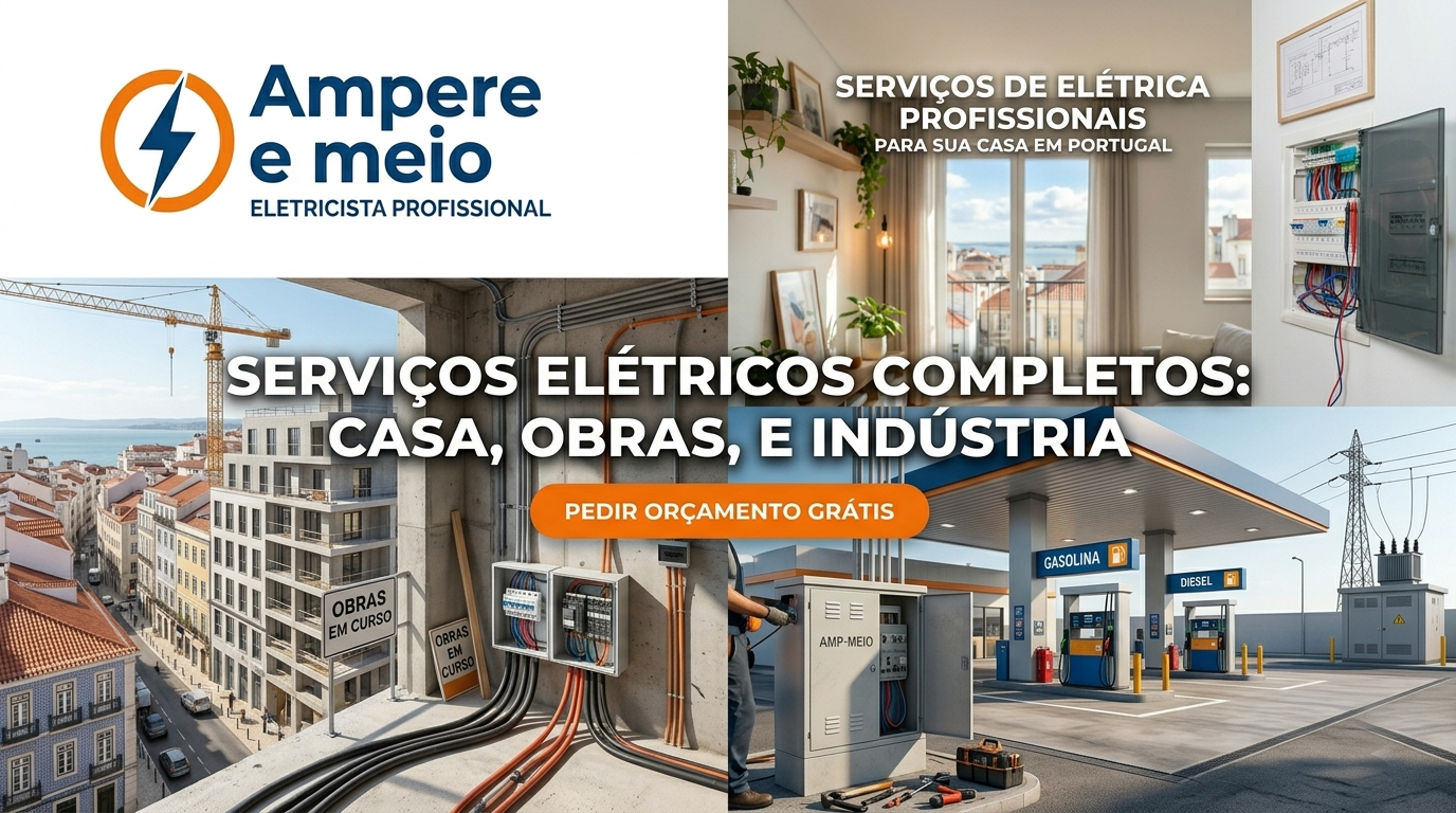 Ampere e Meio — Electricista Profissional. Serviços eléctricos completos para apartamentos, obras e postos de combustível.
