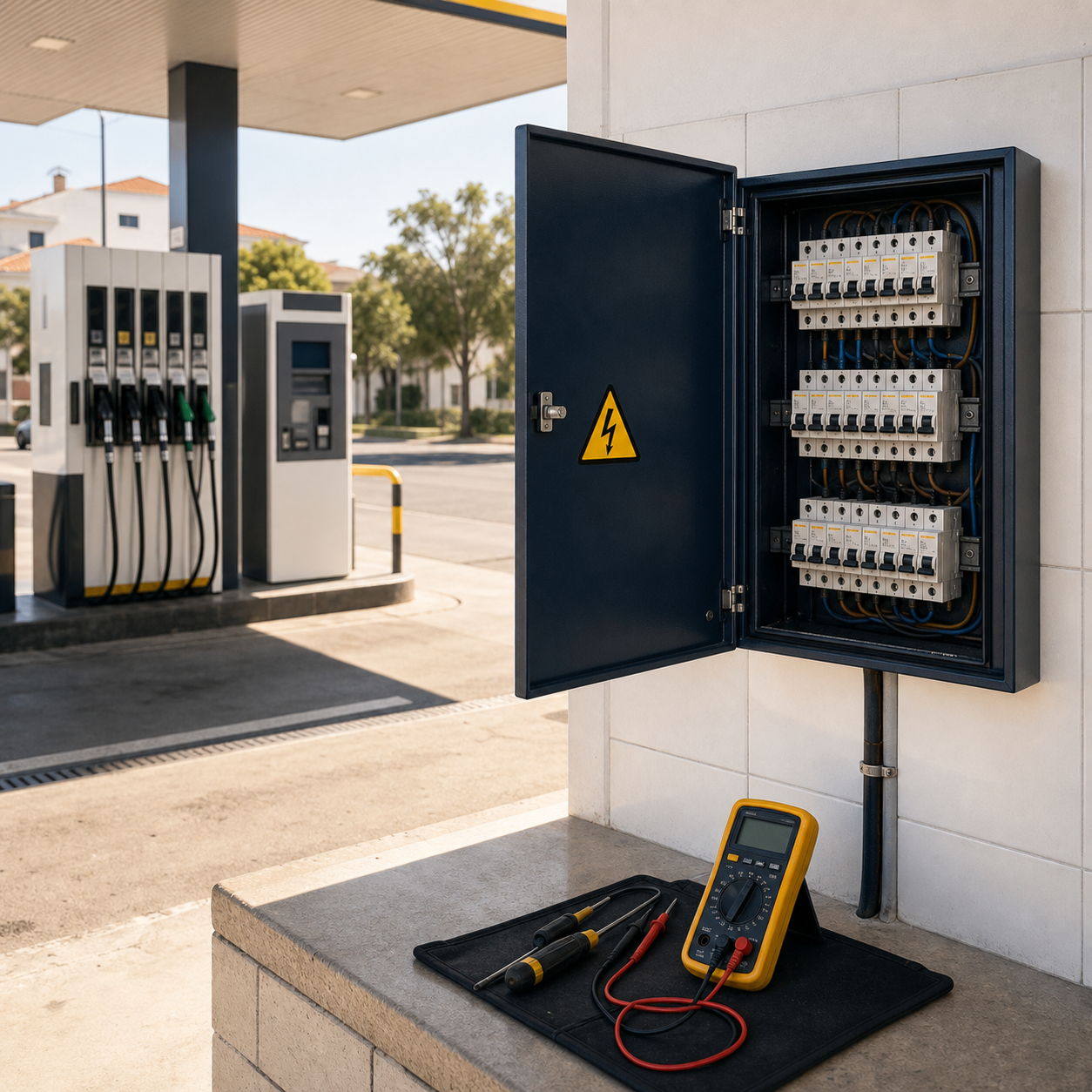 Manutenção eléctrica de postos de combustível